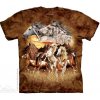 Pánské Tričko Pánské batikované triko The Mountain Koně hnědá