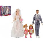 Teddies nevěsta a ženich Anlily plast 28 cm s rodinou – Zboží Dáma