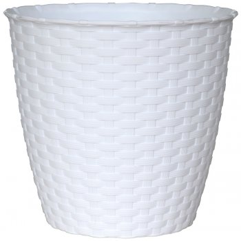 VETRO PLUS Květináč RATTAN 19 cm bílý