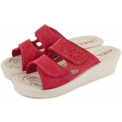 Vlnka dámské gelové nazouváky na klínku Milena červená – Hledejceny.cz