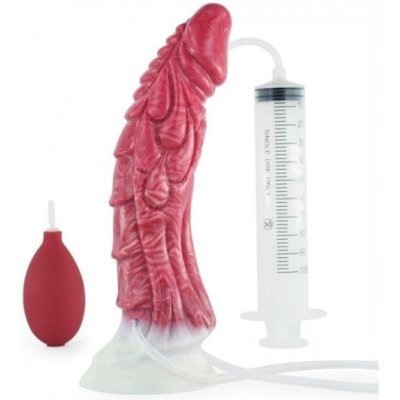 Slave4master Fantasy Dragon Squirting Dildo červeno černé silikonové dildo 22 x 3,9 - 5,5 cm – Zboží Mobilmania