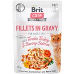 Brit Care Cat Fillets in Gravy Tender Turkey & Savory Salmon 85 g – Sleviste.cz