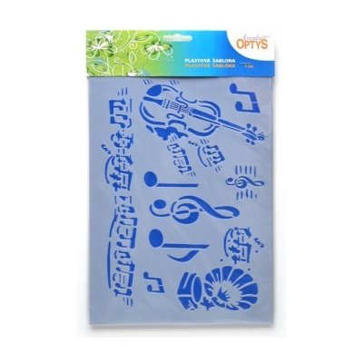 Plastová šablona 20 x 30 cm Notová kombinovaná – Sleviste.cz