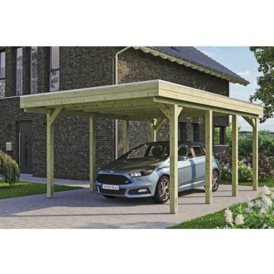SKAN HOLZ Přístřešek na auto Friesland 397 x 555 cm impregnovaný – HobbyKompas.cz