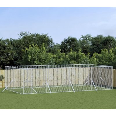 vidaXL Venkovní psí kotec stříbrný 800 x 400 x 200 cm pozinkovaná ocel [3190463] – Zboží Dáma