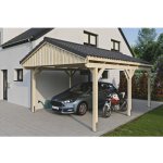 SKAN HOLZ Přístřešek na auto Fichtelberg 423 x 566 cm přírodní – HobbyKompas.cz