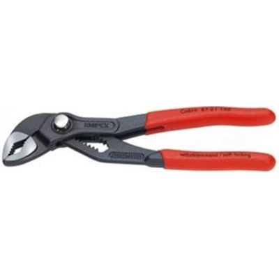 Knipex 87 01 180 - Kleště stavitelné siko 180mm instalatérské, Cobra, leštěné, rukojeti potažené plastem – Zboží Mobilmania