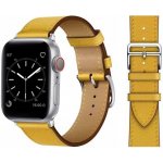 Crested Kožený řemínek pro Apple Watch 42, 44 a 45 mm s dvojitou ocelovou přezkou žlutý YACZ-Y973 – Zbozi.Blesk.cz