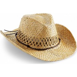 Beechfield Ručně vyráběný slaměný kovbojský klobouk přírodní