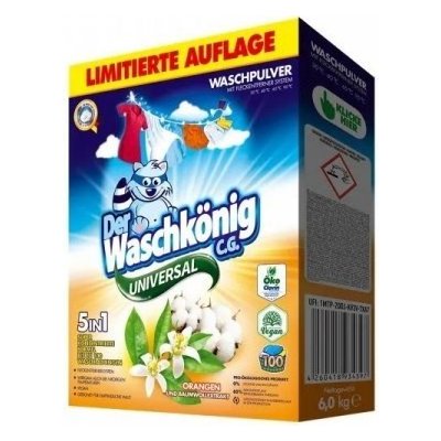 Waschkönig Universal prášek s výtažky extraktu z Pomerančů a bavlny 100 PD 6 kg