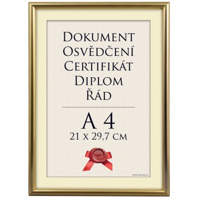 Tradag Rámeček zlatý UH A4 - 21x29,7 – Zboží Živě