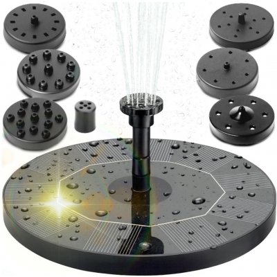 Solární zahradní fontána – 7 vyměnitelných koncovek – Sleviste.cz