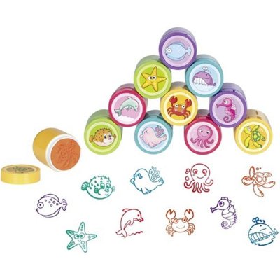 Goki razítka plastová s inkoustem Vodní svět 10ks – Zboží Dáma