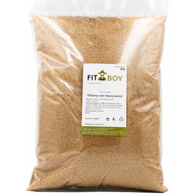 FITBOY Třtinový cukr tmavý jemný 5000 g – Zboží Dáma