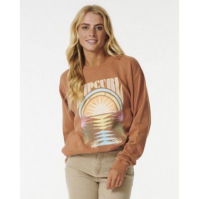Rip Curl mikina GLOW RELAXED CREW Light Brown