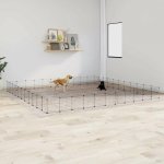 vidaXL Ohrádka pro králíky 44 panelů s dvířky černá 35 × 35 cm ocel 9799.3114022 – Zboží Mobilmania