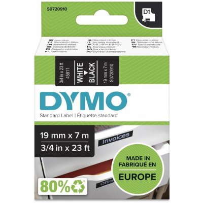 DYMO páska D1 19mm x 7m, bílá na černé, 45811, S0720910 – Zboží Mobilmania