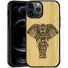 Pouzdro a kryt na mobilní telefon Apple PROTEMIO 28294 BAMBOO Dřevěný kryt Apple iPhone 12 / 12 Pro ELEPHANT (086)