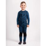 Unuo Dětské merino triko s dlouhým rukávem Nature Petrolejová Kresba – Zboží Dáma