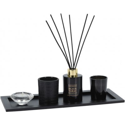 M.A.T. GROUP svícen/diffuser 38x15x0,95cm 5 dílů, dřevo/sklo – Hledejceny.cz