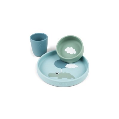 Done by Deer silikonový jídelní set Happy Clouds Modrá 160 ml – Zboží Dáma
