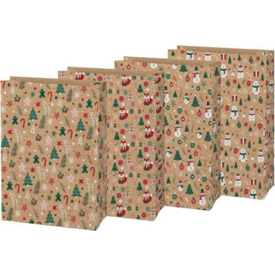 Vánoční papírové sáčky 26x36x12 cm, 12 ks – Zboží Živě