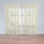 Sablio Záclony Bílá slonová kost: 2ks 150x250cm – Zboží Mobilmania