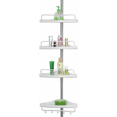 Deuba Teleskopický regál do sprchy DELMO, 92-306 cm, bílá – Hledejceny.cz
