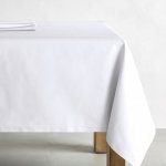 Prem bavlna hotelový ubrus Marvin se saténovou vazbou hladká jednobarevná bílá obdélník 140x180cm
