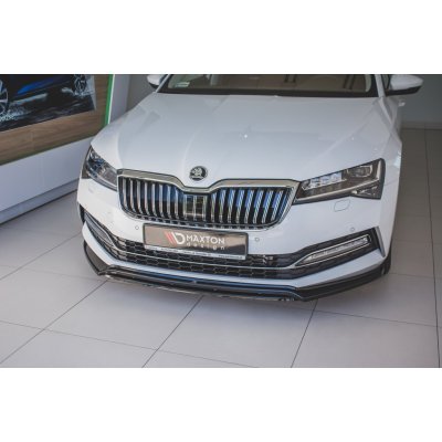 Maxton Design spoiler pod přední nárazník ver.3 pro Škoda Superb Mk3 FL Facelift, černý lesklý plast ABS – Hledejceny.cz