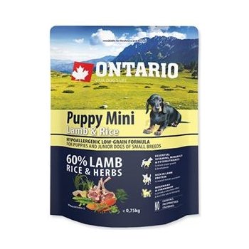 Ontario Puppy Mini Lamb & Rice 0,75 kg