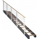 StarWood Kovové schody Kos 12 st. dub rustik olej. 87 cm design. zábradlí černá – Zboží Mobilmania