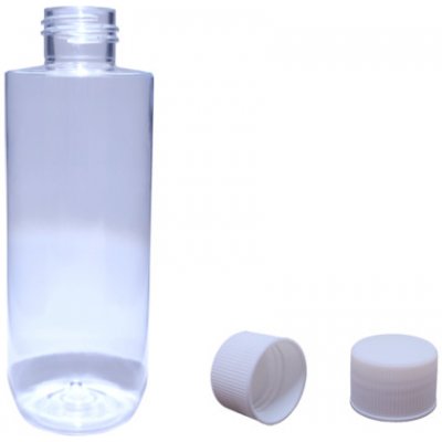 Ambra Plastová lahvička, lékovka čirá s bílým víčkem 150 ml