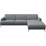 Mesonica Světle šedá rohová látková pohovka Puzo, levá, 240 cm – Hledejceny.cz