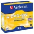 Verbatim DVD+RW 4,7GB 4x, jewel, 5ks (43229)