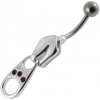 Piercing Šperky4U stříbrný piercing do pupíku zip BP01007-A