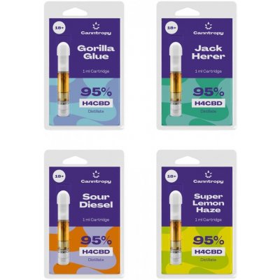 Canntropy H4CBD Cartridge bundle 95 % H4CBD All in One Set 4 příchutě x 1 ml – Zboží Dáma