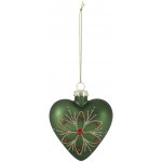 Chic Antique Vánoční skleněná ozdoba srdce s kamínky Chic Antique – 8,5*4*8 cm – Hledejceny.cz