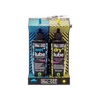 Muc-Off Wet + Dry Lube Twin Pack 2 x 120 ml