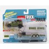 Sběratelský model Johnny lightning Hummer H2 With Trailer 2004 Vojenská Zelená 1:64