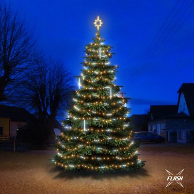 DECOLED LED světelná sada na vánoční stromy vysoké 6-8 m teplá bílá s Flash s padajícím sněhem – Hledejceny.cz