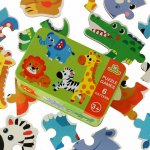 KIK v plechové krabičce Safari Zvířata 25 dílků – Zboží Dáma