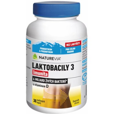 NatureVia Laktobacily 3 Imunita 30 rostlinných kapslí – Hledejceny.cz