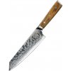 Kuchyňský nůž UG Grill Nůž Kiritsuke 21 35 cm Damašková ocel 45 olivové dřevo