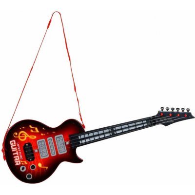 MultiStore Dětská elektrická rocková kytara s LED diodami a výukou červená – Zboží Dáma