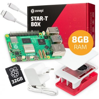 Sada s Raspberry Pi 5 8GB RAM + krabička + 32GB microSD + příslušenství Zonepi
