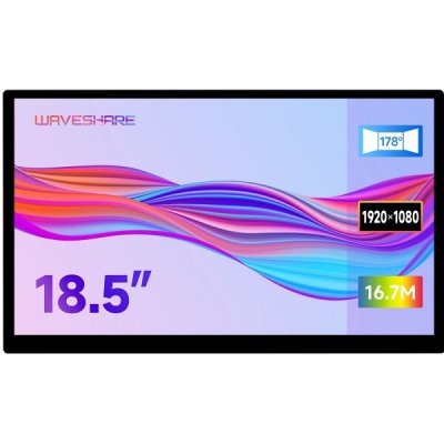 Waveshare 18,5" LCD displej, 1920×1080, Full HD, HDMI, IPS, kapacitní – Zboží Živě