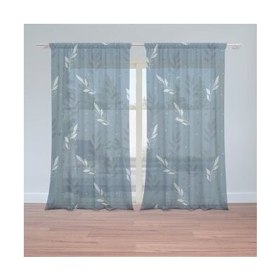 Sablio Záclony Modré klásky: 2ks 150x250cm – Hledejceny.cz