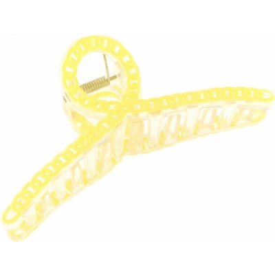 Biju Spona do vlasů - skřipec spirálka s pletením, čiré a žluté barvy 8000769-16