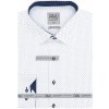 Pánská Košile AMJ pánská košile dlouhý rukáv slim fit VDSBR1325 bílá s modrým vzorem